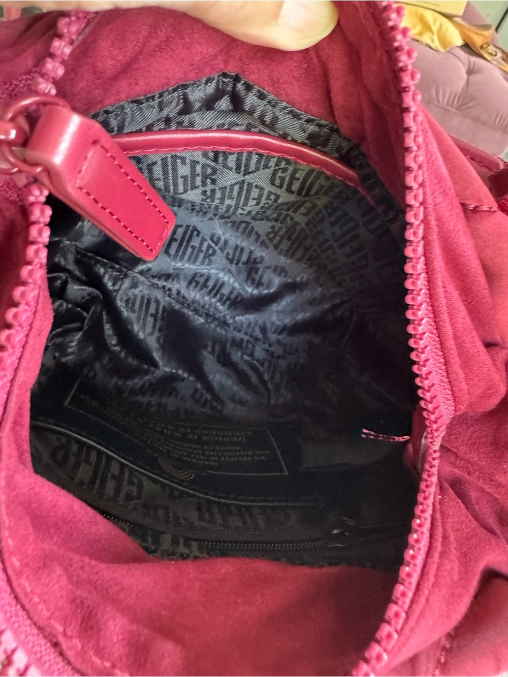 Kurt Geiger Quilted XS Crossbody Bag in Deep Berry - Picture 11 of 11